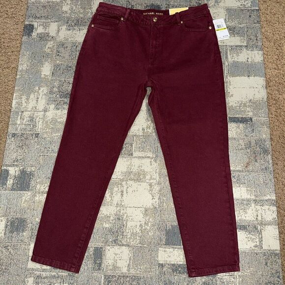 Michael Kors Women Jeans Selma Hi Rise sz 14 Merlot Skinny Ankle $110 NWT - Picture 3 of 10